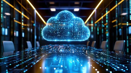 Aufkleber - Digital Cloud Network Data Center Server Room Technology Innovation