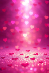 Wall Mural - abstract valentine's day background of bright glitter and hearts