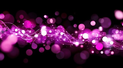 Leinwandbilder - Abstract Purple Light Waves Sparkle Bokeh Background Design