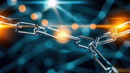 Aufkleber - Strong Metal Chain Link Abstract Background Technology Image