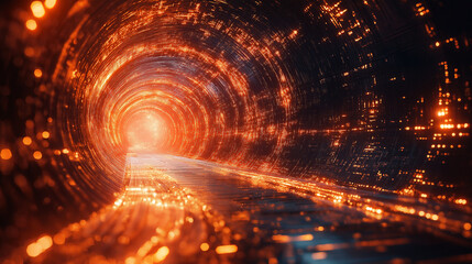 Poster - futuristic modern abstract background of tunnel and lines . Generative AI