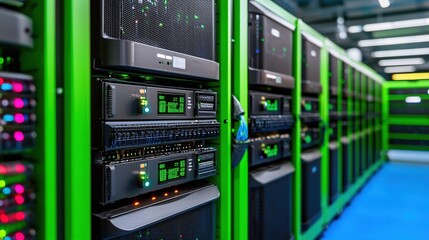 Poster - Green Server Racks Modern Data Center Technology Infrastructure