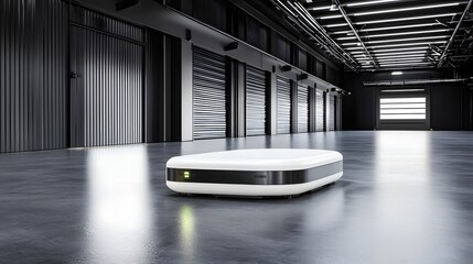Aufkleber - Autonomous Robot in Modern Warehouse Futuristic Technology Smart Factory Clean Environment