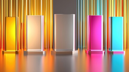 Poster - Colorful Glass Prisms Modern Abstract Background Design
