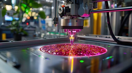 Poster - Advanced Technology Precision Machine Processing Pink Liquid Sample in Laboratory Setting