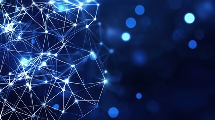 Aufkleber - Abstract Blue Network Digital Connection Technology Background