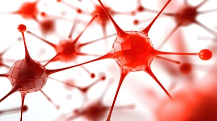 Aufkleber - Abstract Red Neural Network Connection Science Technology Background