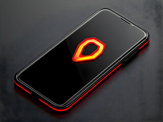 Poster - Secure mobile app on phone, dark background