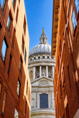 Wall Mural - Colorful Buildings Facade St Paul Cathedral City London England