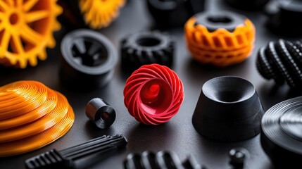Poster - Colorful 3D Printed Objects Abstract Design Modern Technology