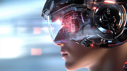 Poster - Futuristic Augmented Reality Headset Cyberpunk Style Visionary Design