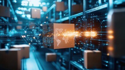 Poster - Global Logistics Network Digital Supply Chain Technology Package Delivery