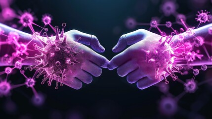 Aufkleber - Viral Transmission Handshake Global Pandemic Concept Art