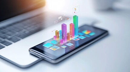 Poster - Mobile Business Analytics Growth Data Visualization Smartphone Technology Success