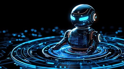 Poster - Futuristic Robot AI Technology Digital Interface Innovation