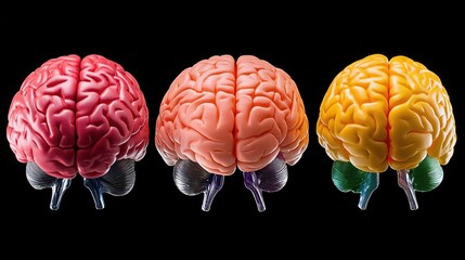 Poster - Three Colorful Human Brains Anatomy Model Study