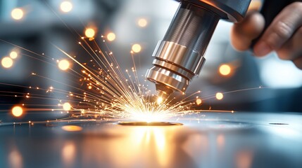 Poster - Precision Metalworking Sparks Fly Dynamic Industrial Technology