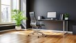 © Tam5 - Modern Home Office Workspace Minimalist Design Sunlight Desk Chair Plant