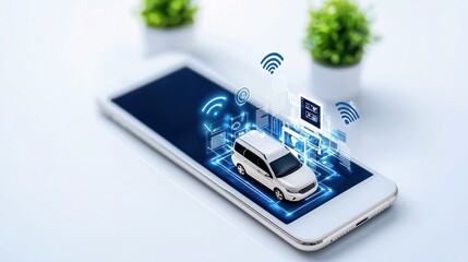 Poster - Smart Car Technology Mobile App Interface Design Concept