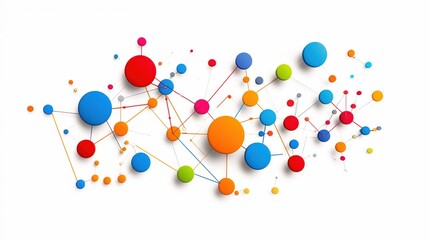 Poster - Colorful Network Abstract  Interconnection Global Communication Technology