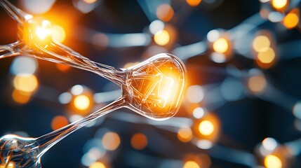 Poster - Illuminated Neural Network Abstract Science Background