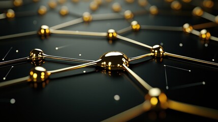 Poster - elegant golden network abstract background design