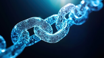 Poster - Abstract Digital Chain Network Connection Technology Concept