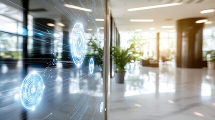 Poster - Modern Office Security System Digital Interface Display