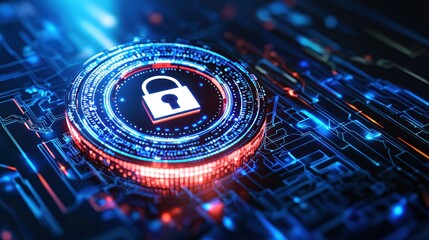Poster - Digital Security Cyber Lock Futuristic Technology Network Protection