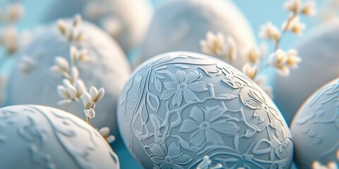 Intricate hand painted Easter eggs celebration design