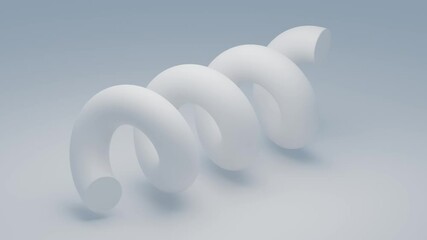 Poster - Minimalistic White Spiral Shapes 4k 60 pfs looping video