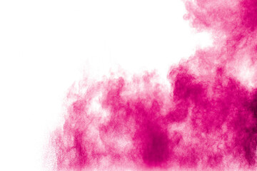 Wall Mural - pink cloud of powdery substance is floating in the air. the color is vibrant and eye-catching, and t