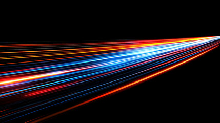 Poster - Night road, light trails, speed, motion blur, dark background, website header