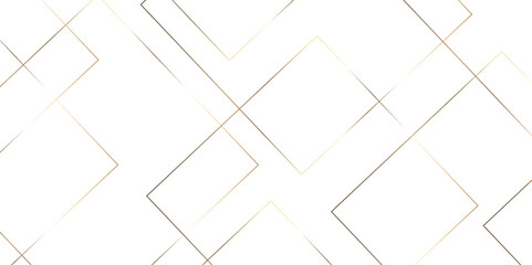 Poster - Modern minimal golden square shape background with stoke. abstract futuristic architecture concept with digital geometric gold line for wallpaper, presentation background design, vector illustration.	