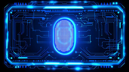 Poster - Digital Fingerprint Scan, Futuristic Interface