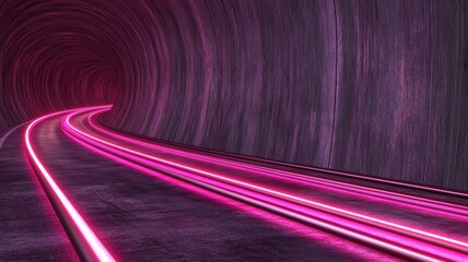 Poster - Fiber Optic Data Highway Extending to Infinity with Glowing Neon Light
