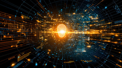 Poster - Digital mind data stream, future tech