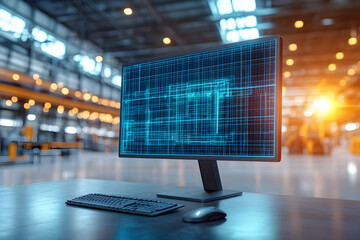 Poster - Factory Computer Network Data Visualization