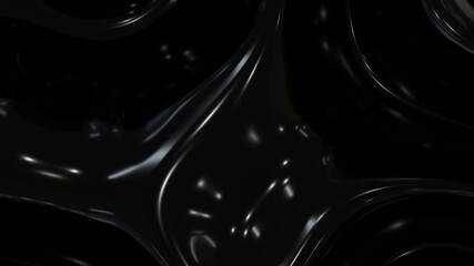 Poster - Abstract Glossy Black Fluid Surface 4k 60 pfs looping video