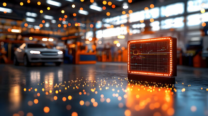 Poster - Futuristic car diagnostic in auto shop
