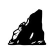 © Rahma - Monochrome rock mountain silhouette illustration style