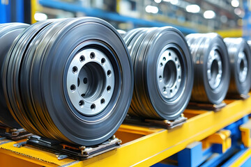 Poster - Factory wheels production line