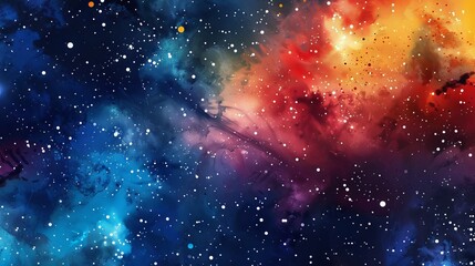 Wall Mural - Ethereal cosmic nebula swirling with luminous stardust among radiant galaxies in a breathtaking deep space background