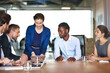 © peopleimages.com - Tablet, team and business people in meeting with manager for discussion, training or cooperation. Group, technology or brainstorming ideas for finance investment, sales revenue or planning in office
