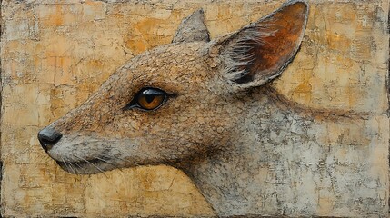Poster - Delicate Abstract Art of Blending Dog and Cat Features in Profile