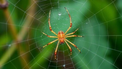Macro Closeup of a Spider on Intricate Web – Hyper-Detailed Nature Photography