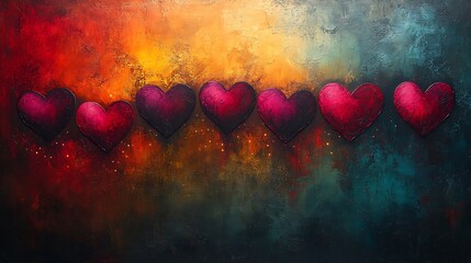 Poster - Dynamic Abstract Valentine Artwork with Colorful Heart Design