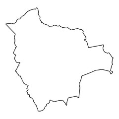 Poster - Outline Map of Bolivia, country south america geography travel Bolivia