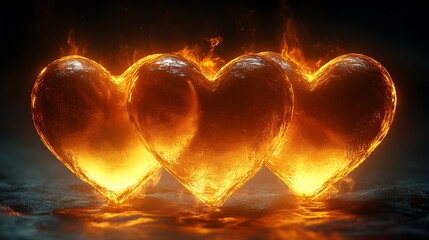 Poster - Dynamic Abstract Design Featuring Glowing Hearts for Valentine Theme