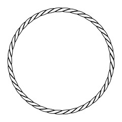 Aufkleber - Line drawing circular frame made from thick, braided rope